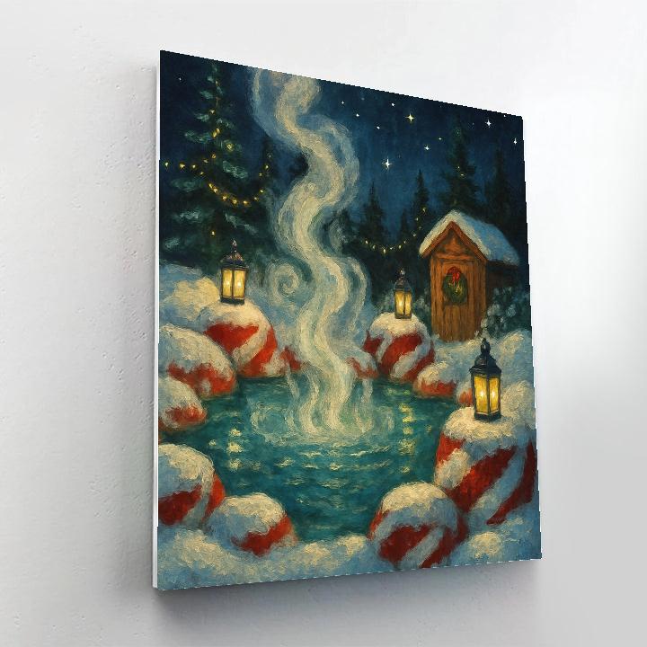 Peppermint Hot Springs In The Snow Number painting