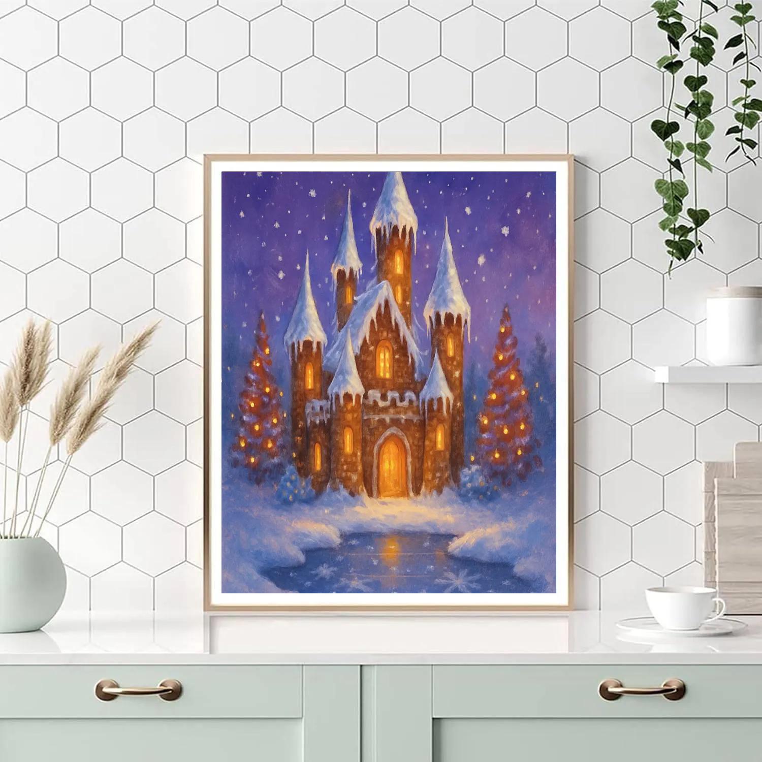 Frost Crown Castle With Gingerbread Towers paint by number