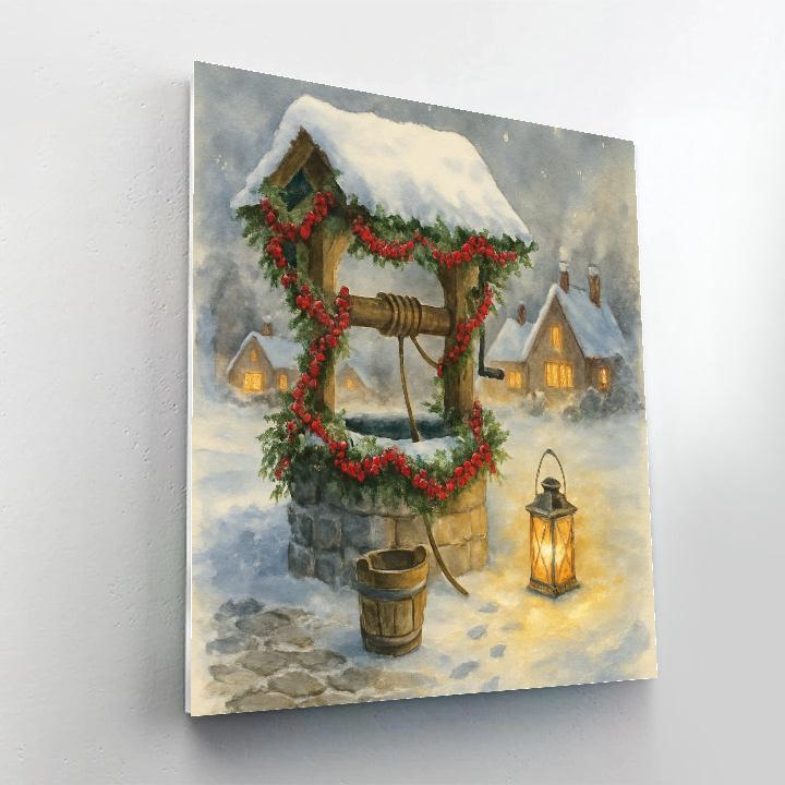 Cranberry Garland Around The Old Well Number painting