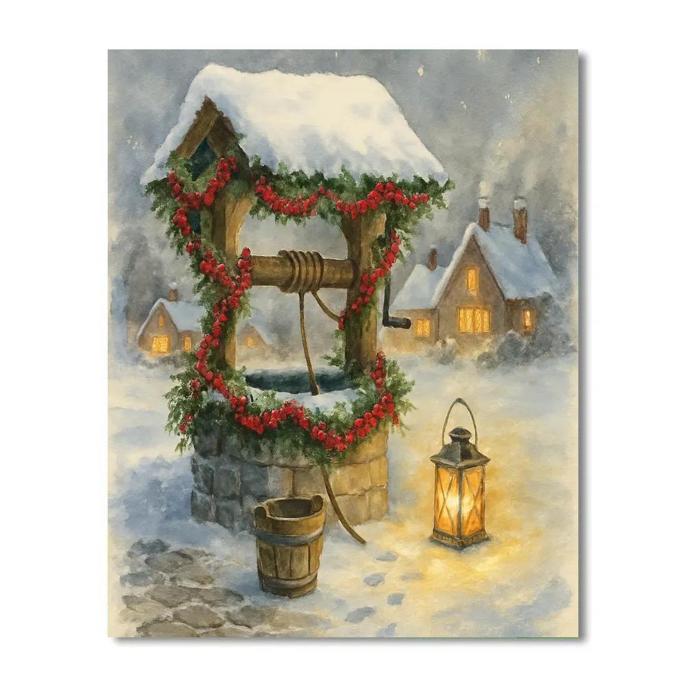 Cranberry Garland Around The Old Well Number painting