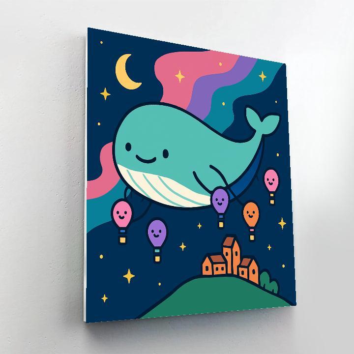 Rainbow Nebula Sky Whale Parade Number painting