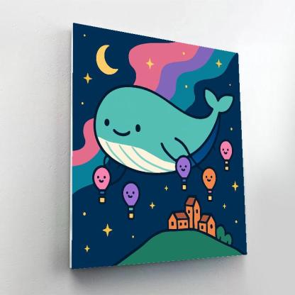 Rainbow Nebula Sky Whale Parade Number painting