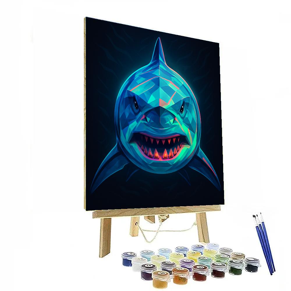 Prismatic Abyss Shark DIY paint by numbers