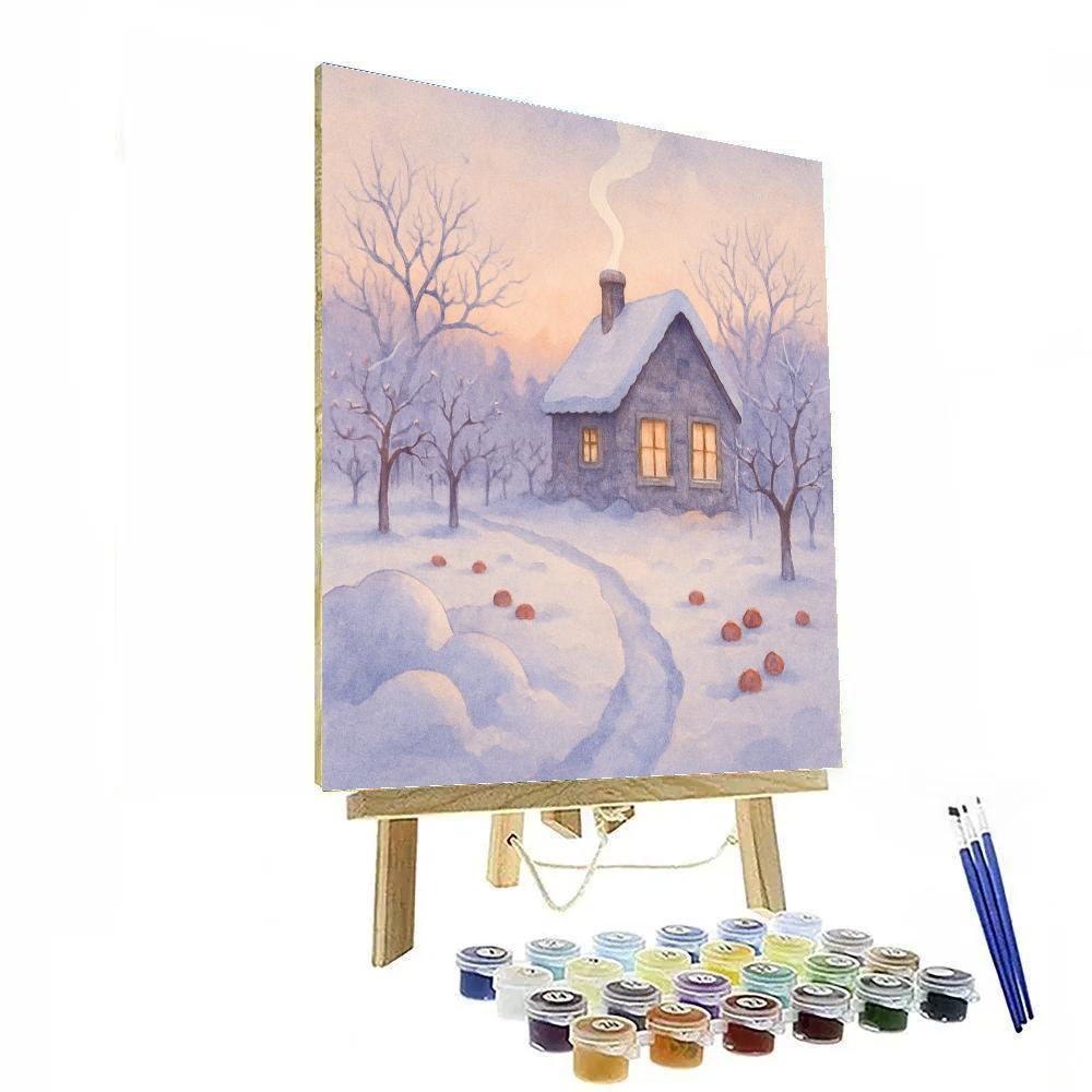 Sunrise Smoke Above The Orchard Cottage DIY paint by numbers