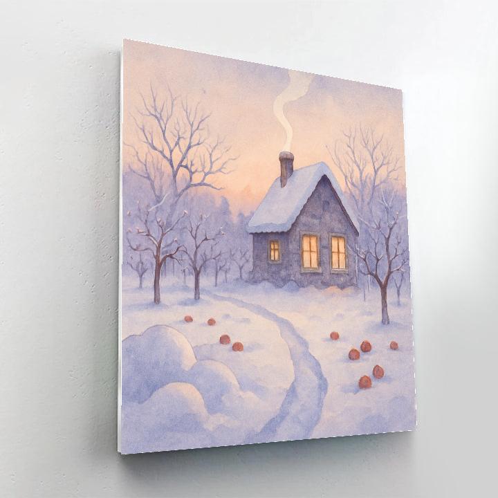 Sunrise Smoke Above The Orchard Cottage DIY paint by numbers