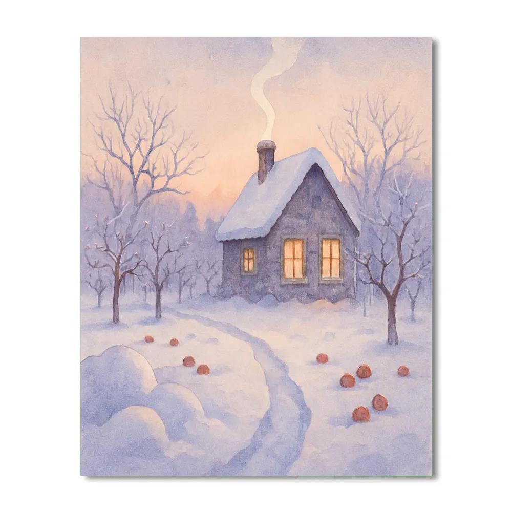 Sunrise Smoke Above The Orchard Cottage DIY paint by numbers
