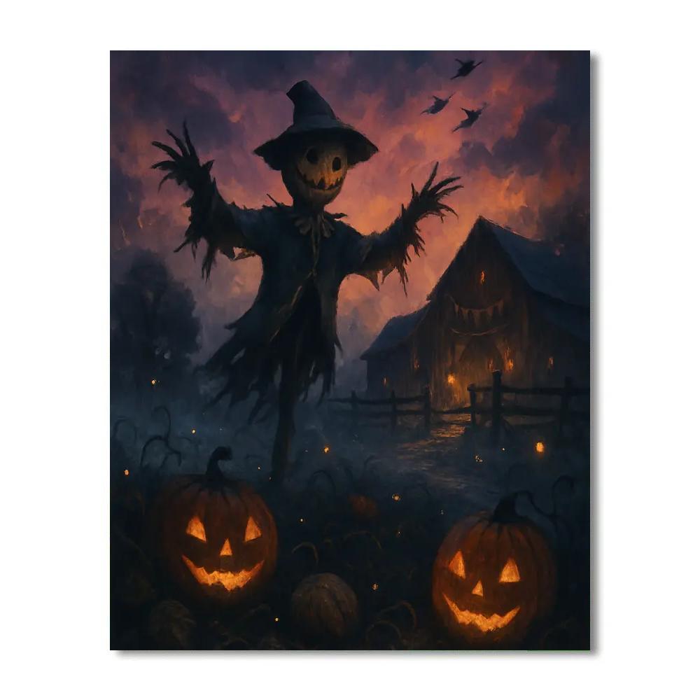 The Scarecrow Under The Ember Sky Numbered painting kits
