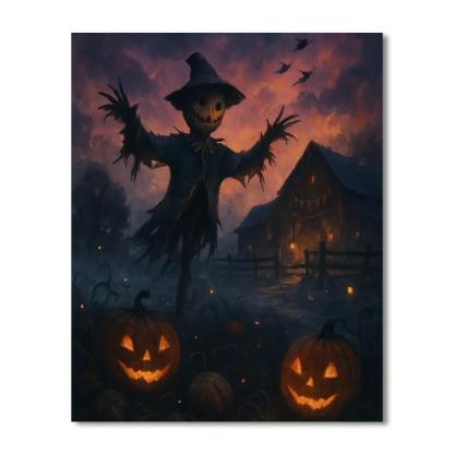 The Scarecrow Under The Ember Sky Numbered painting kits