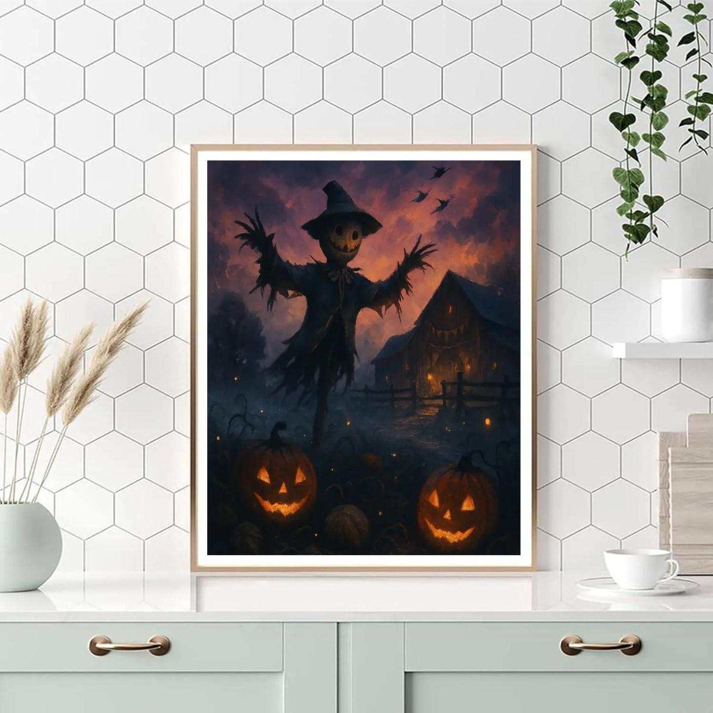 The Scarecrow Under The Ember Sky Numbered painting kits