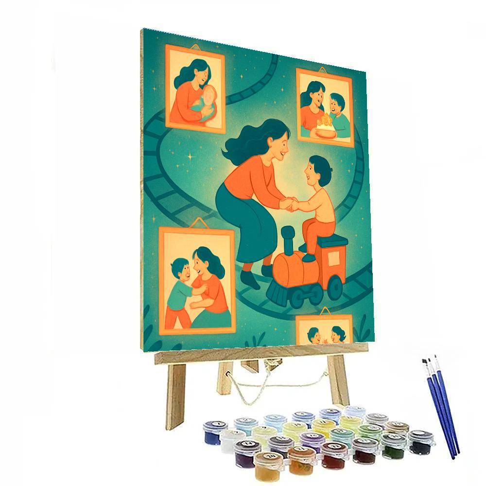 Mothers Day Train Of Memories Painting by numbers kit