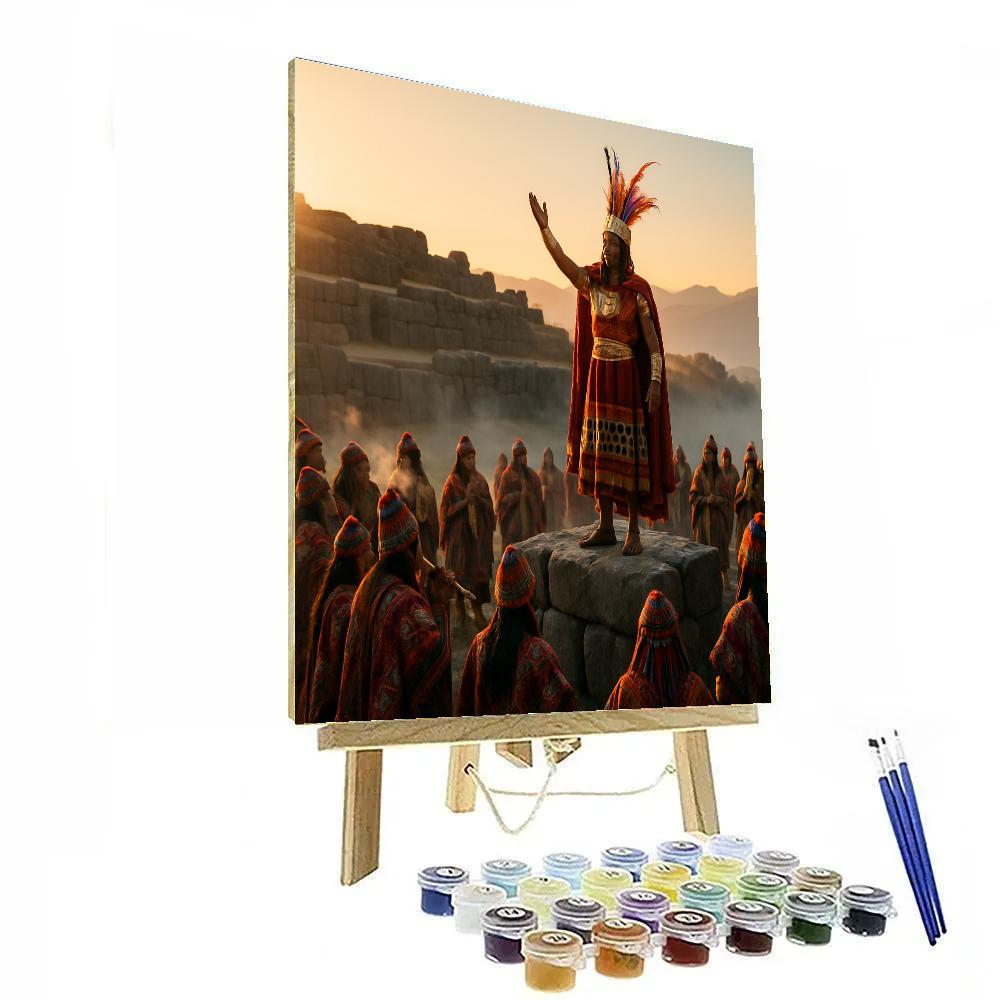 Inti Raymi Sunrise At Sacsayhuaman Cusco paint by number