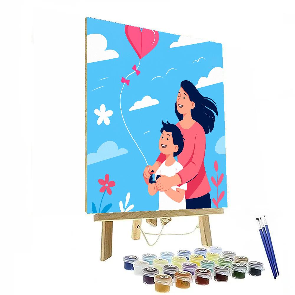 Kite Of Two Hearts paint by color