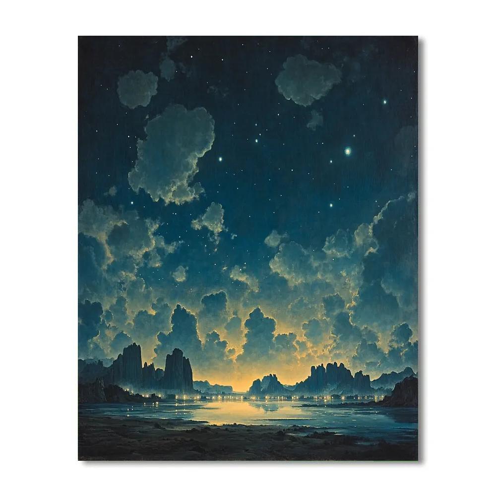 Michelangelo Inspired Noctilucent Cityglow Veil paint by color