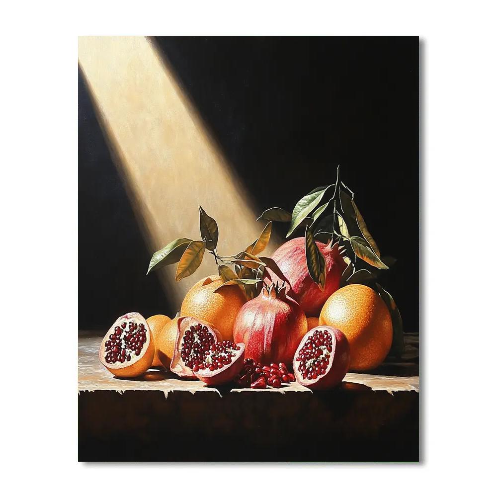 Caravaggio Inspired Eclipse Citrus Still Life paint by number