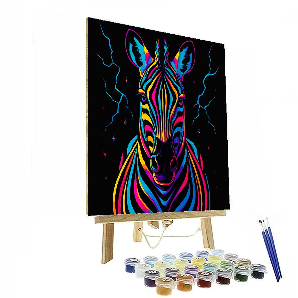 Chromatic Thunder Zebra paint by numbers