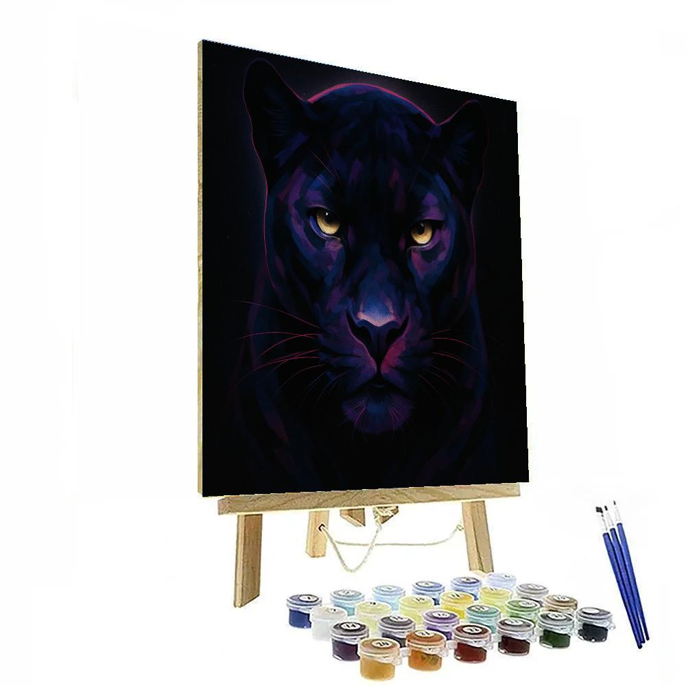 Nebula Veil Panther Numbered painting kits