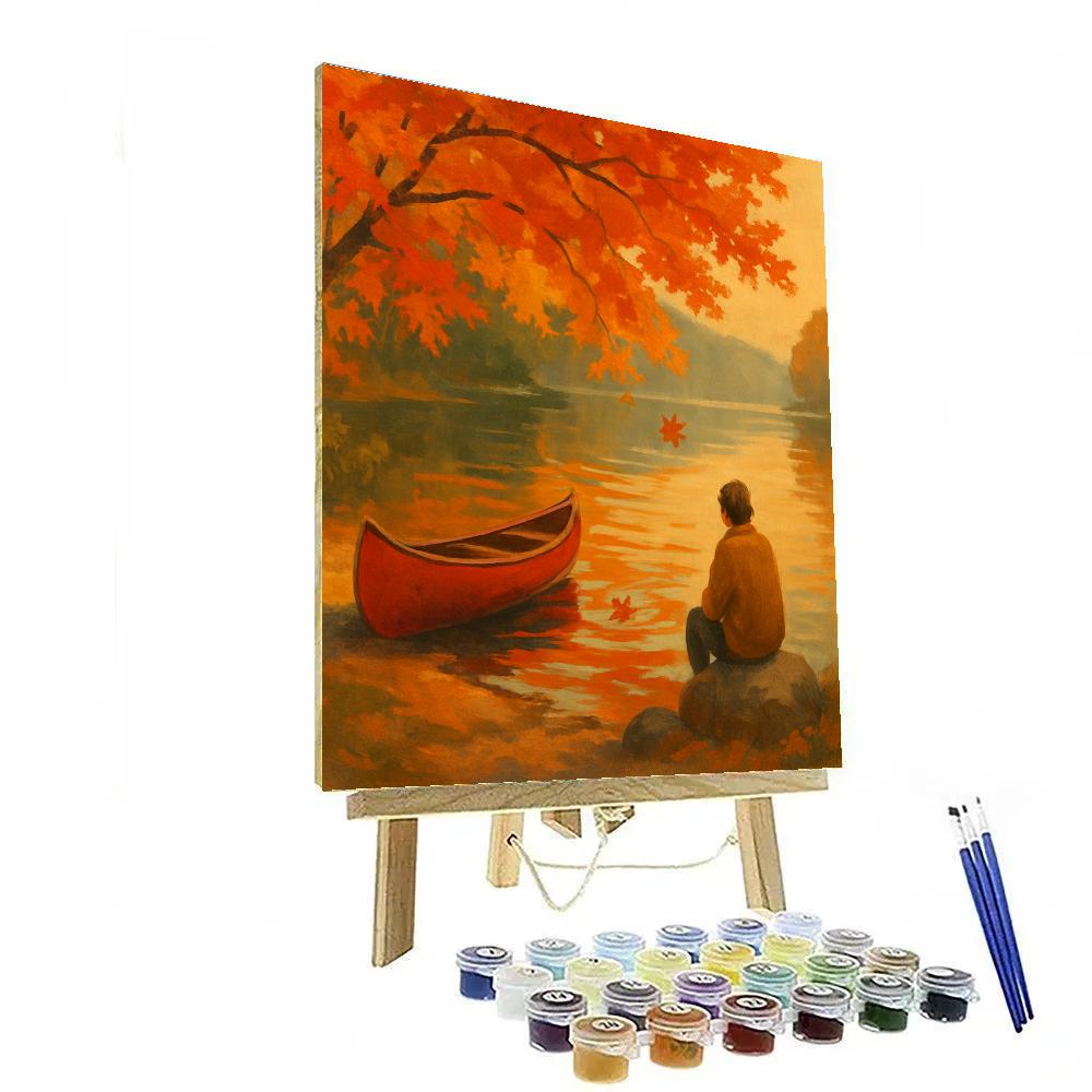 Autumn Canoe Under Maple Canopy Numbered painting kits