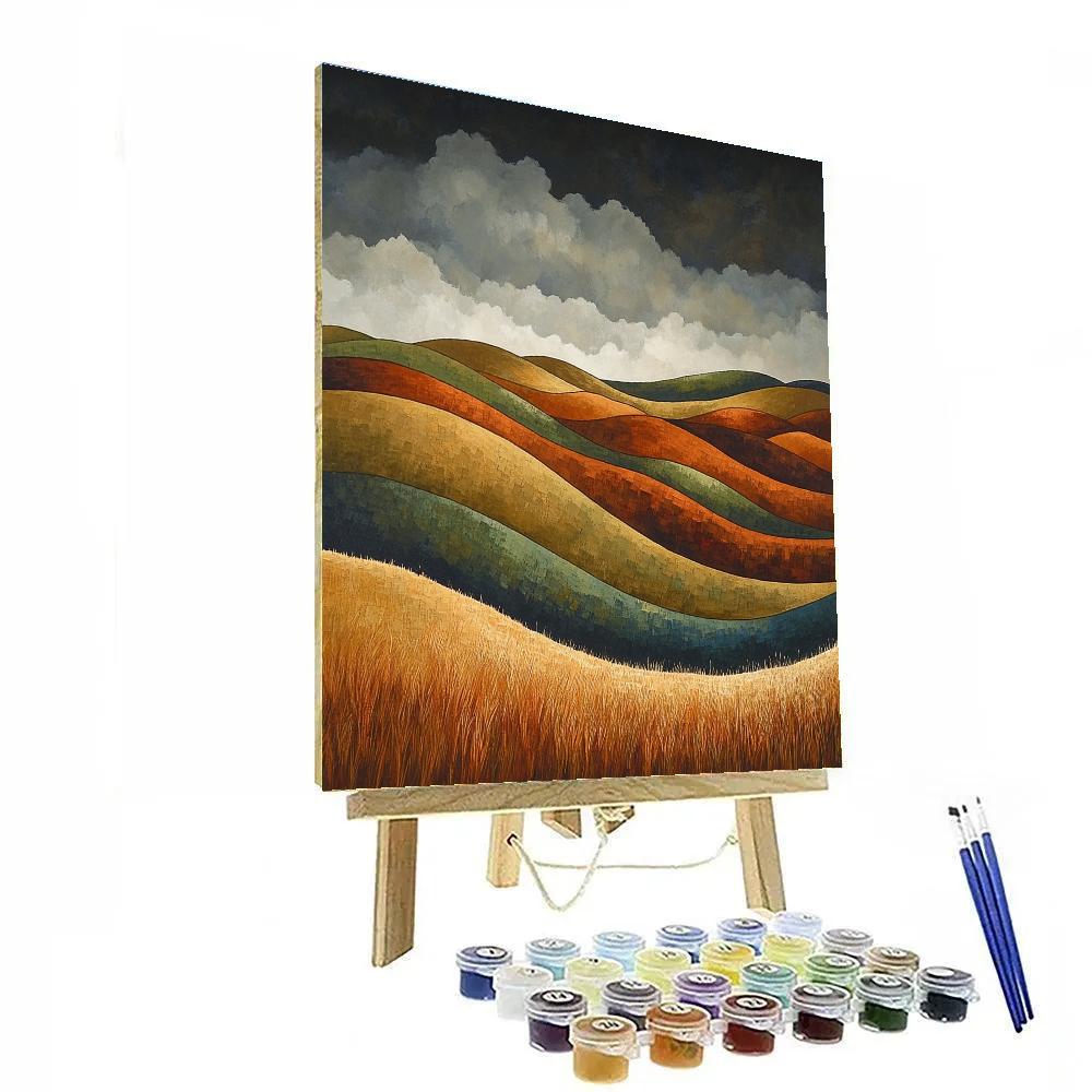 Nandalal Bose Inspired Monsoon Raga Of Flowing Fields Number painting