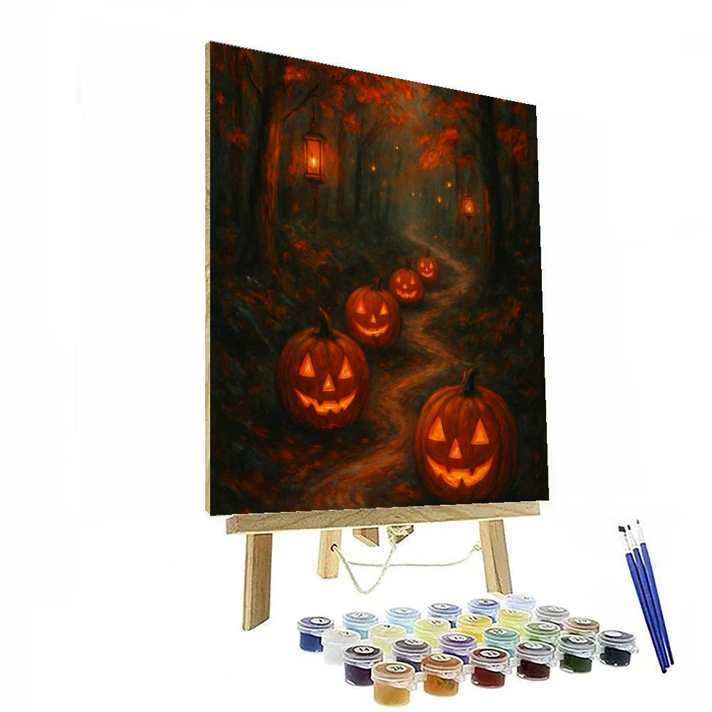 Carved Pathway Through The Ember Woods Paint by numbers art