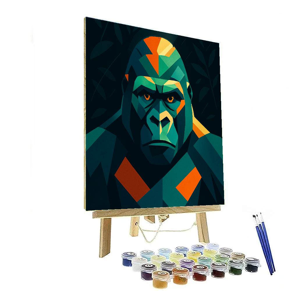 Radiant Jungle Gorilla Number painting