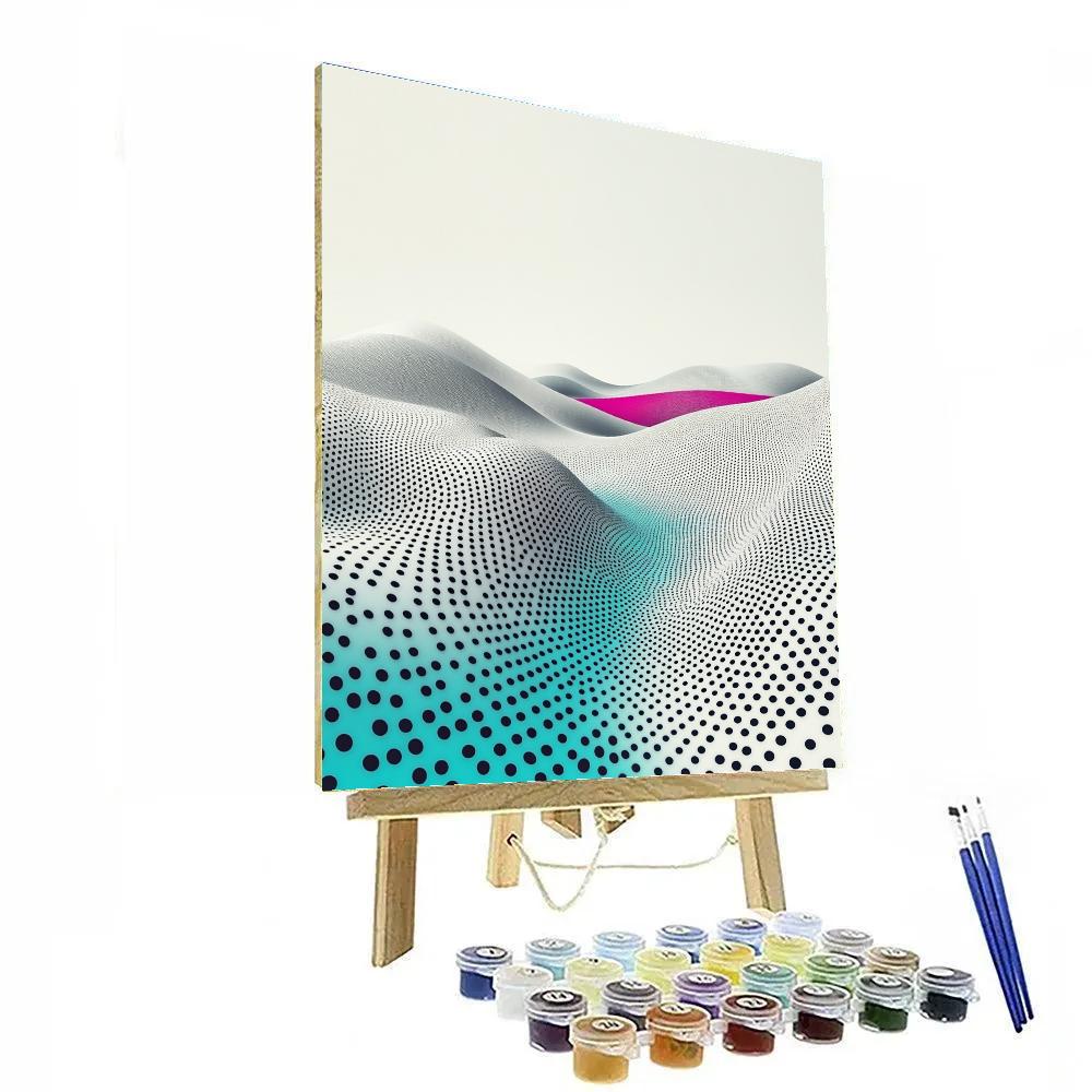 Yayoi Kusama Inspired Cosmic Foam Polka Dot Horizon paint by numbers