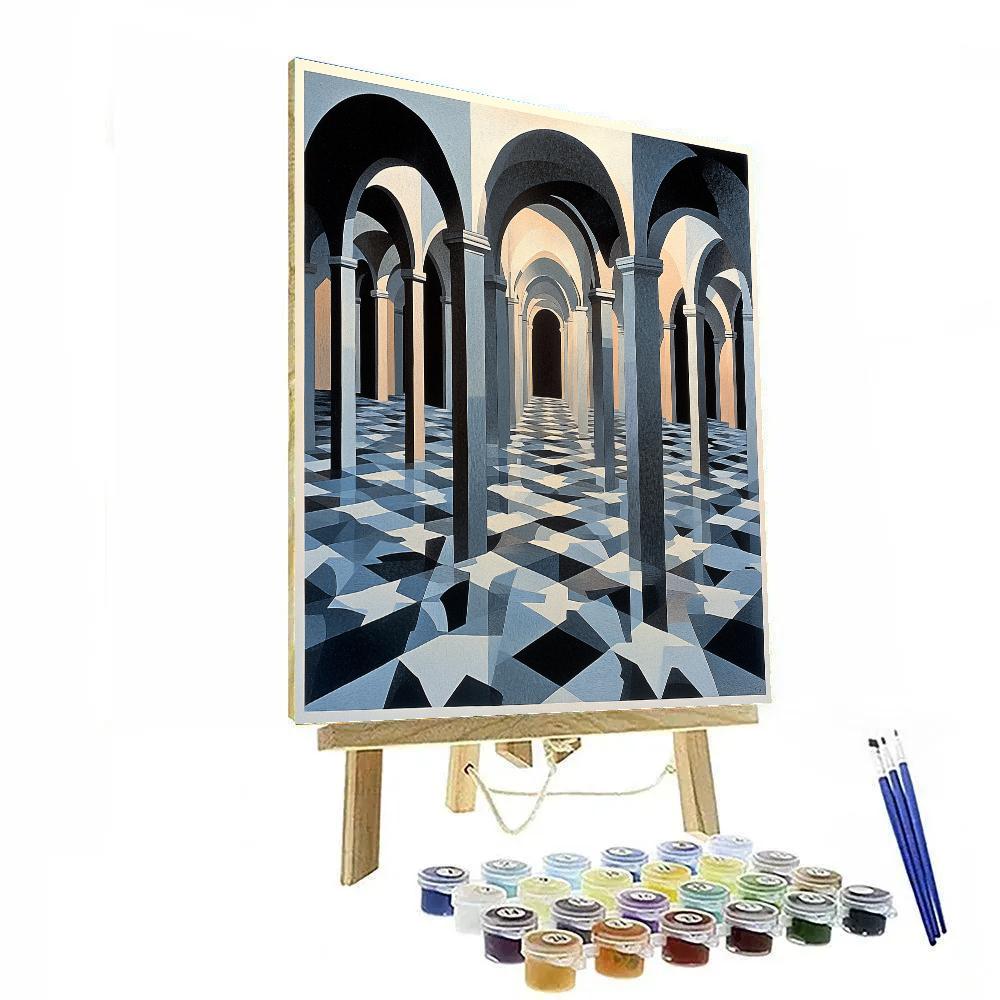 M.C. Escher Inspired Paradox Nebula Atrium Paint by numbers kits