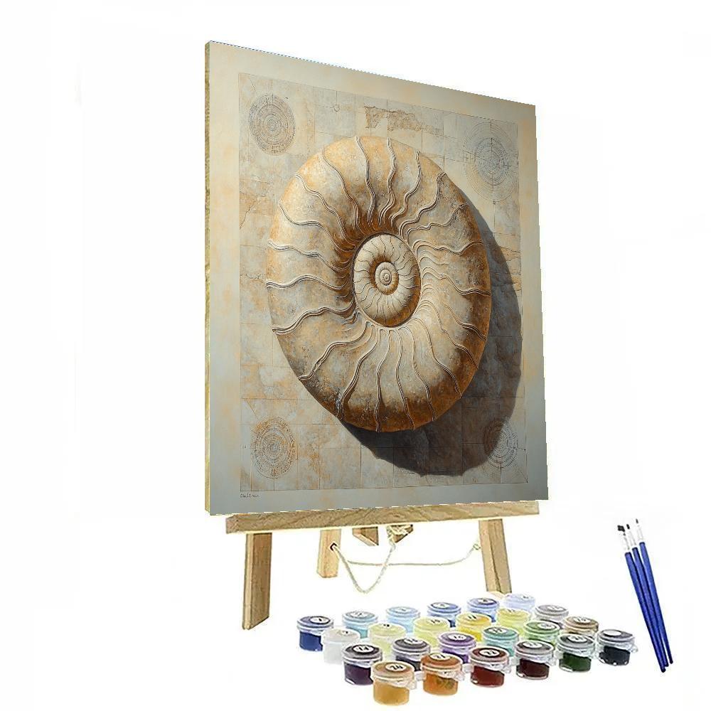 Leonardo Da Vinci Inspired Fossil Spiral Meditation Paint by numbers kits