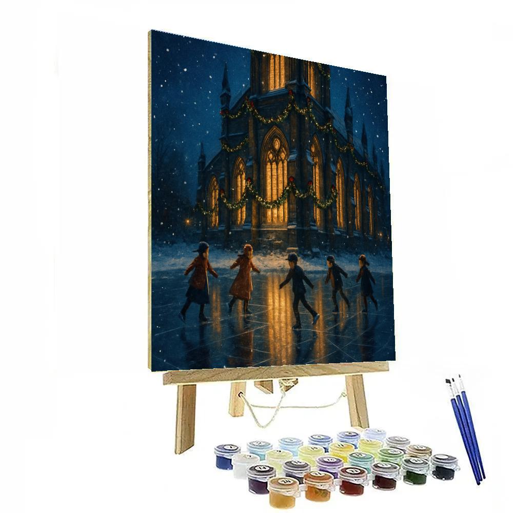 Starlit Cathedral Ice Pond Paint by numbers art