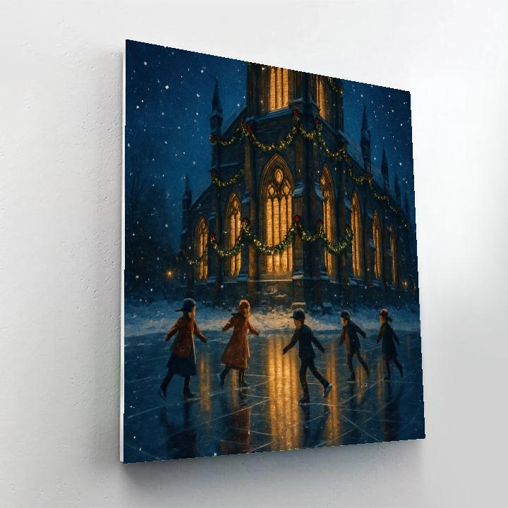 Starlit Cathedral Ice Pond Paint by numbers art