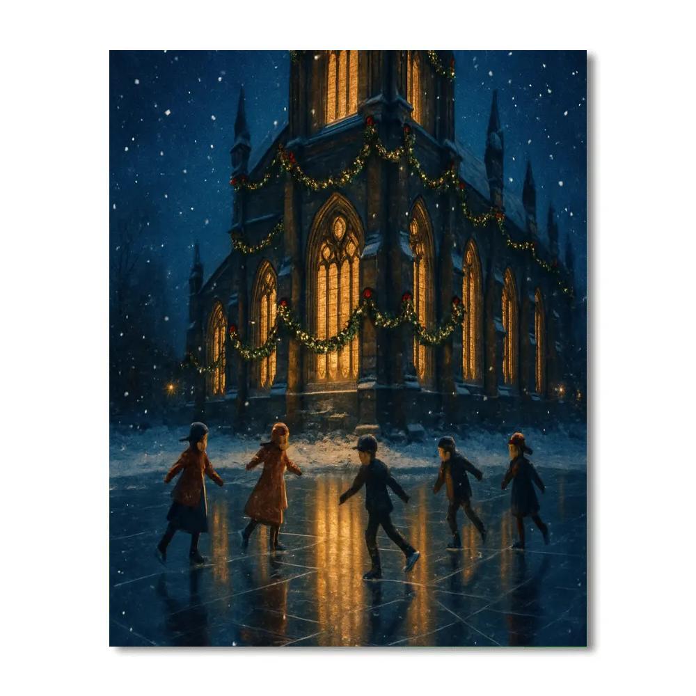 Starlit Cathedral Ice Pond Paint by numbers art