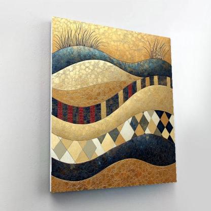 Gustav Klimt Inspired Golden Plateau Of Spiraling Winds paint by numbers