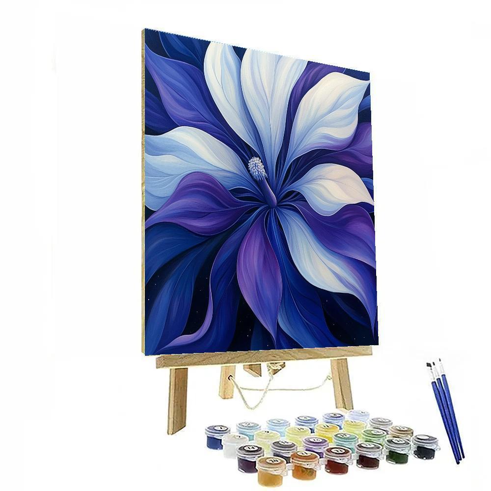Georgia O’Keeffe Inspired Moonlit Datura Bloom In Indigo painting number kit