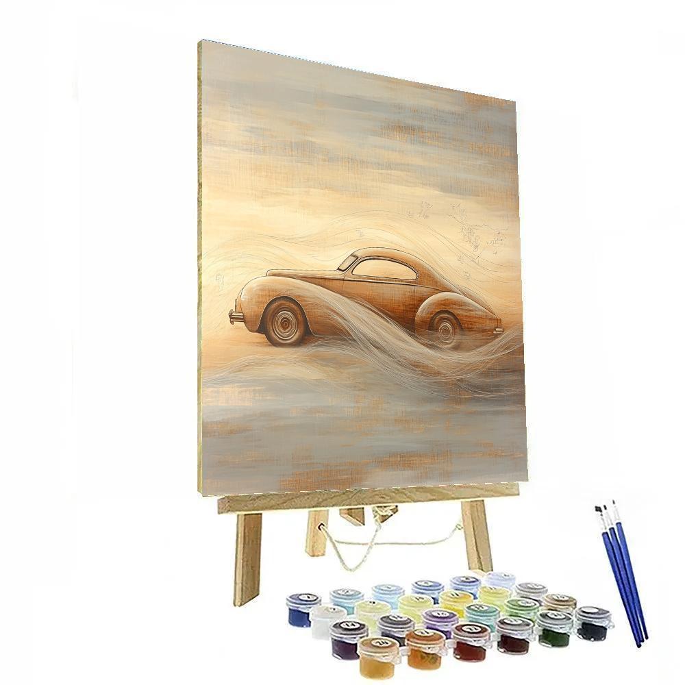 Leonardo Da Vinci Inspired Vintage Car As Windform Paint by numbers art