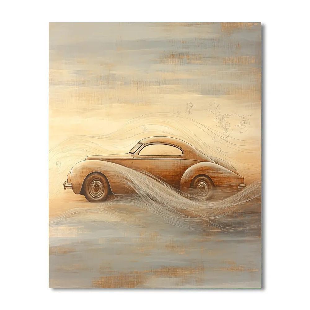 Leonardo Da Vinci Inspired Vintage Car As Windform Paint by numbers art
