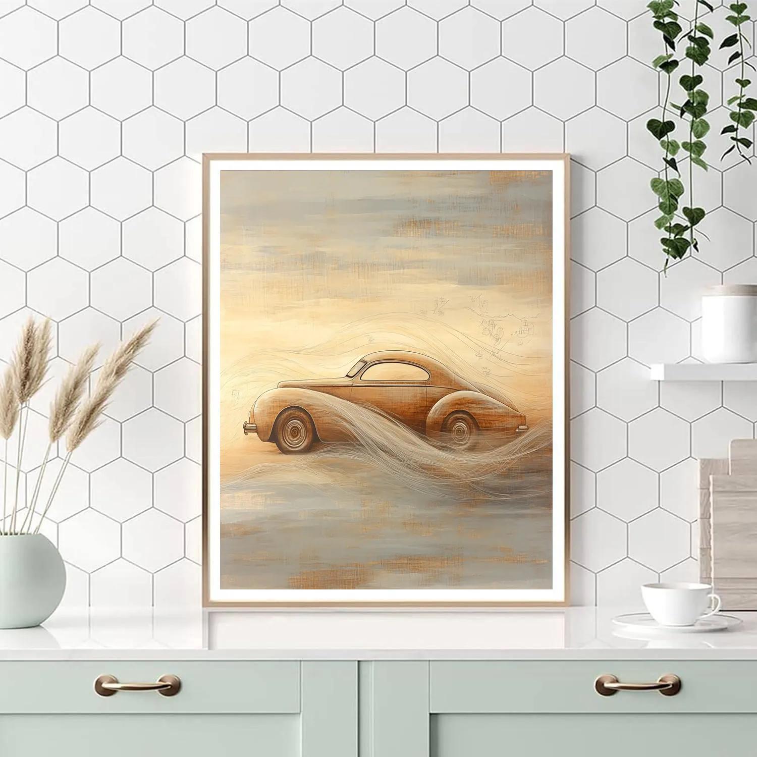 Leonardo Da Vinci Inspired Vintage Car As Windform Paint by numbers art