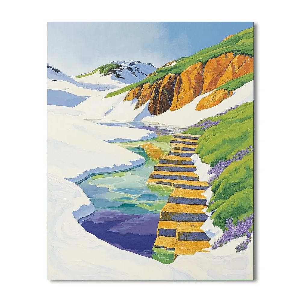 Franklin Carmichael Inspired Spring Meltwater Terraces DIY paint by numbers