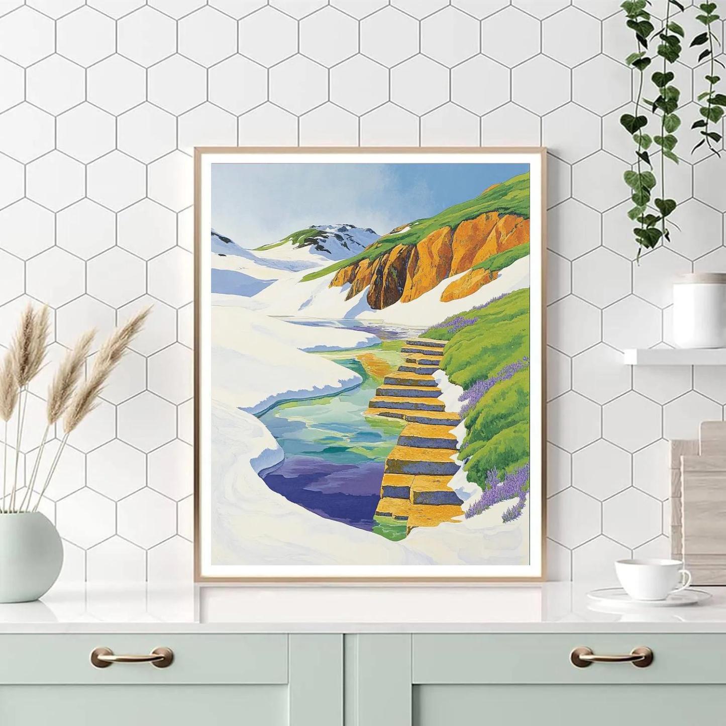 Franklin Carmichael Inspired Spring Meltwater Terraces DIY paint by numbers