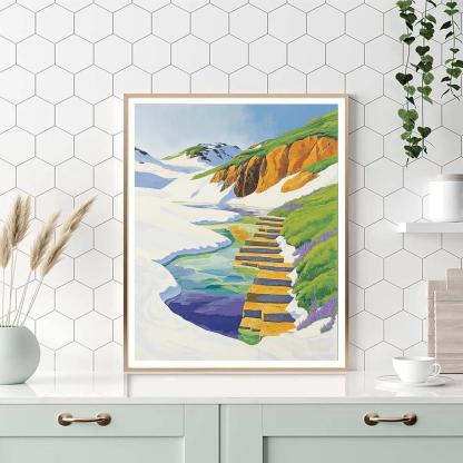Franklin Carmichael Inspired Spring Meltwater Terraces DIY paint by numbers