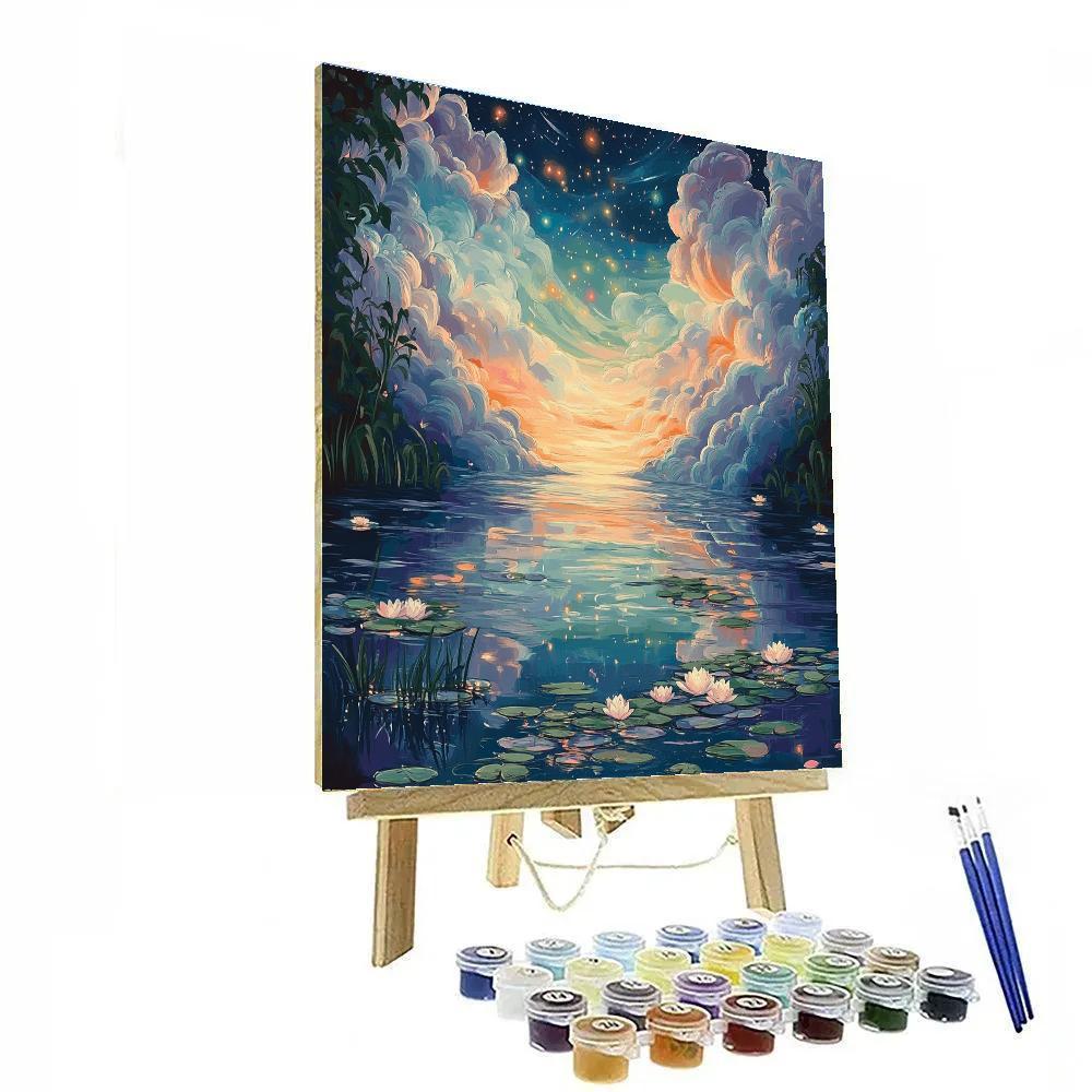 Monet Inspired Nebula Water Garden painting number kit