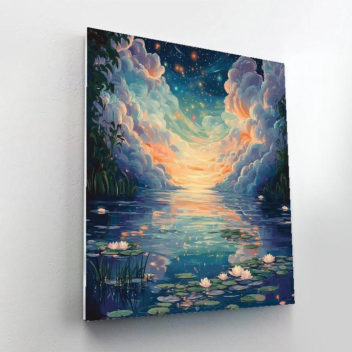 Monet Inspired Nebula Water Garden painting number kit