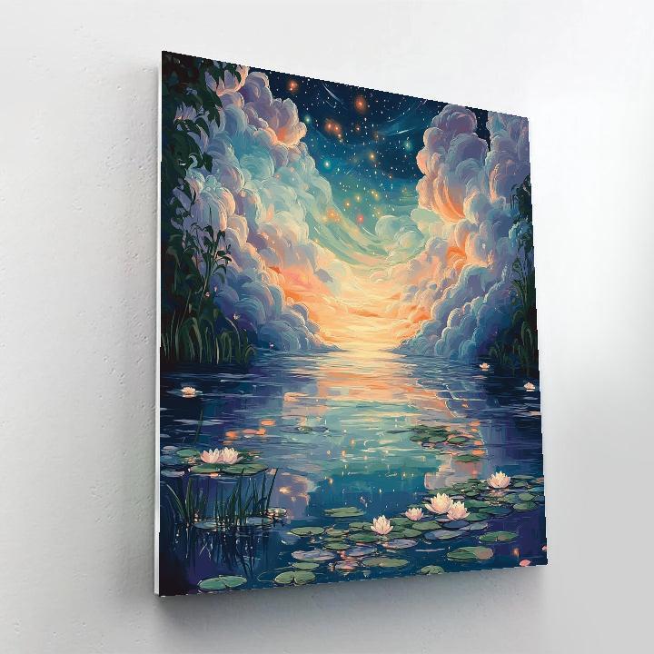 Monet Inspired Nebula Water Garden painting number kit