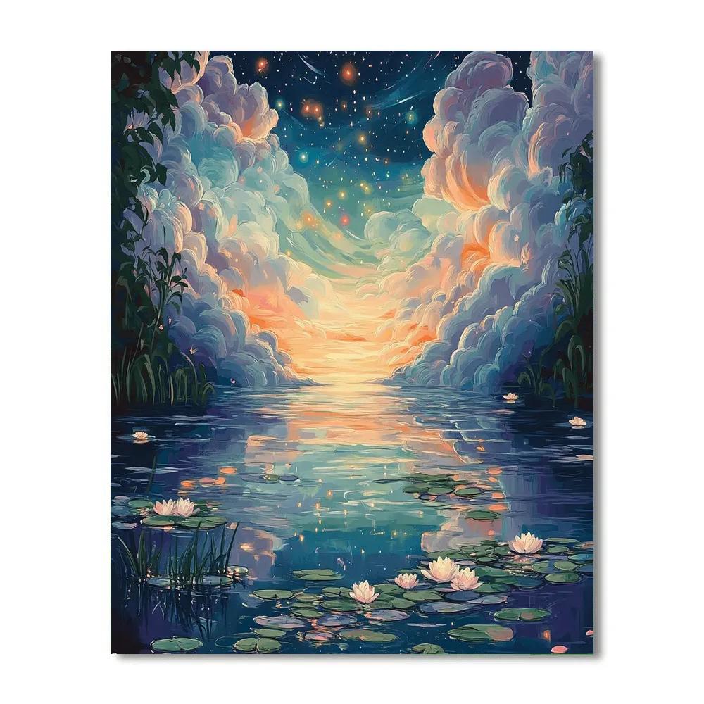 Monet Inspired Nebula Water Garden painting number kit
