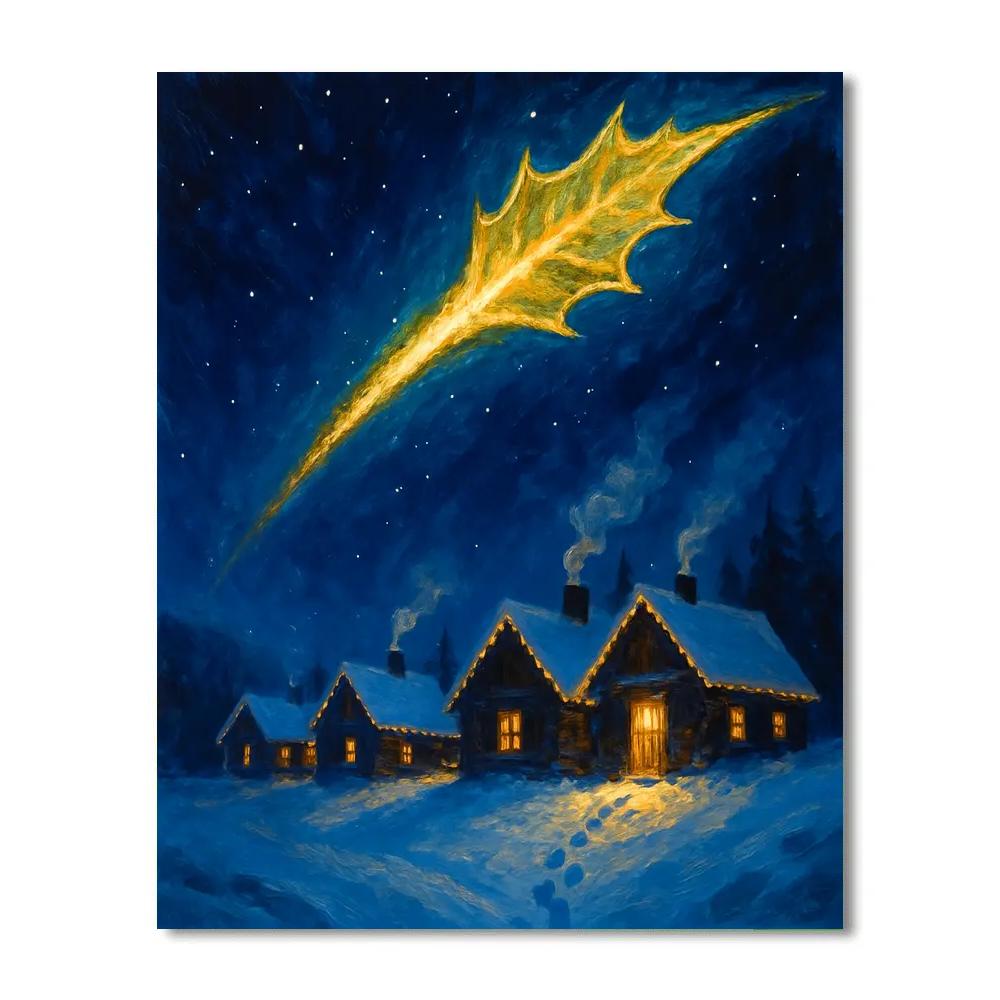 Christmas Comet Over Cabin Ridge Numbered painting kits