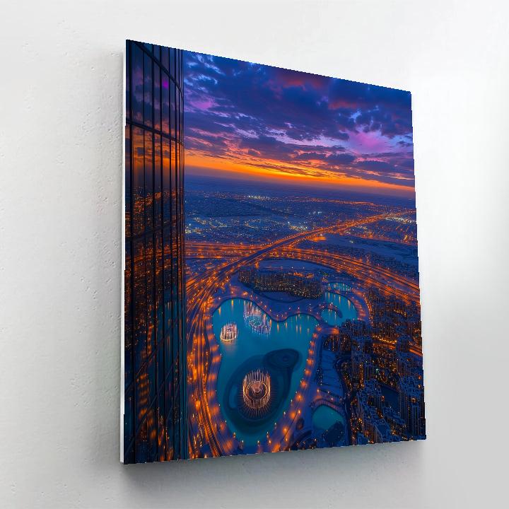 Burj Khalifa Observation Deck View In Dubai United Arab Emirates Number painting