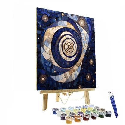 Gustav Klimt Inspired Lapis Night Sky Spiral Vault paint by color