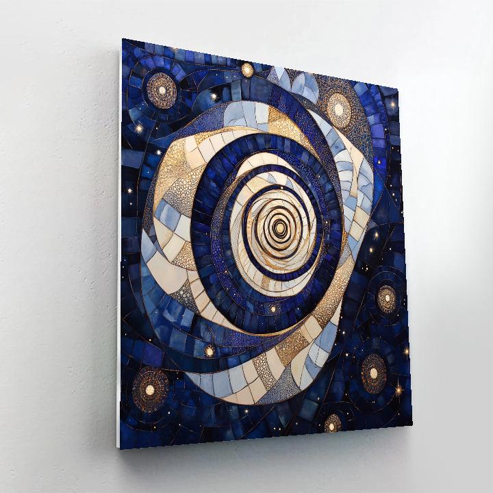 Gustav Klimt Inspired Lapis Night Sky Spiral Vault paint by color