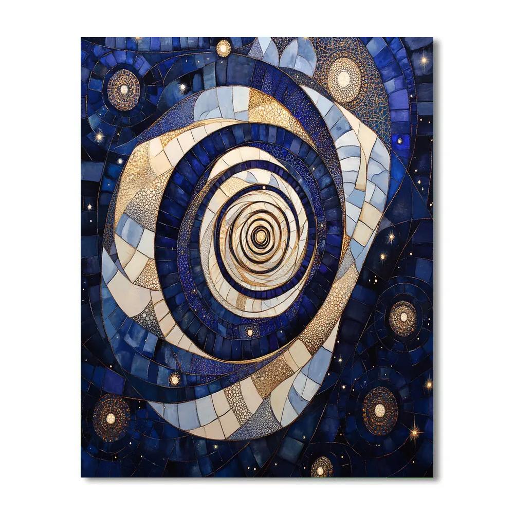 Gustav Klimt Inspired Lapis Night Sky Spiral Vault paint by color