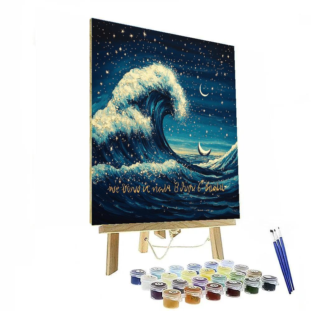 Hokusai Inspired Galactic Wave Painting by numbers kit