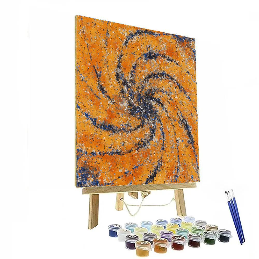 Jackson Pollock Inspired Equinox Vortex Of Ochre And Ultramarine Number painting