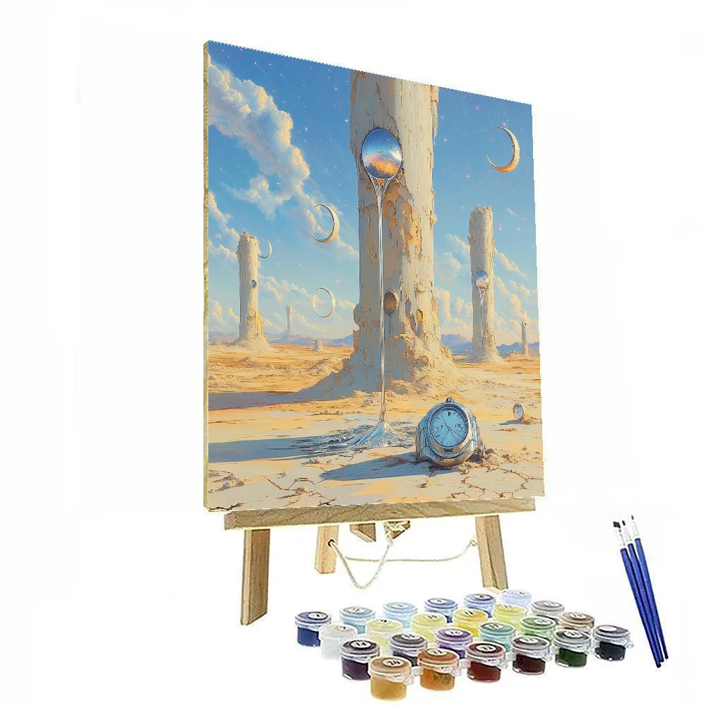 Salvador Dali Inspired Melting Moonscape paint by numbers